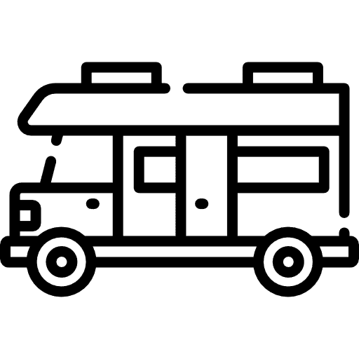A simple black silhouette of a cat.