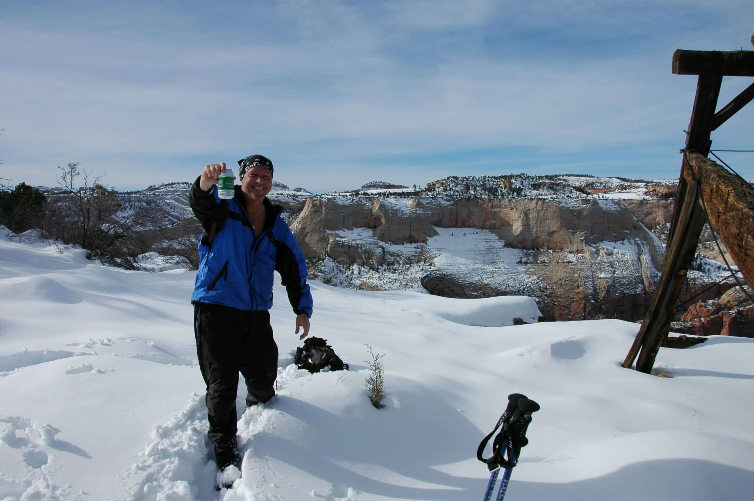 man taking selfie at cable mountain