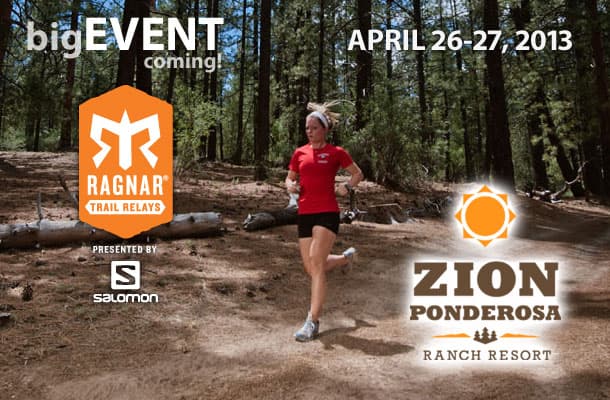 A runner participates in the Ragnar Trail Relays event at Zion Ponderosa Ranch Resort on April 26-27, 2013.