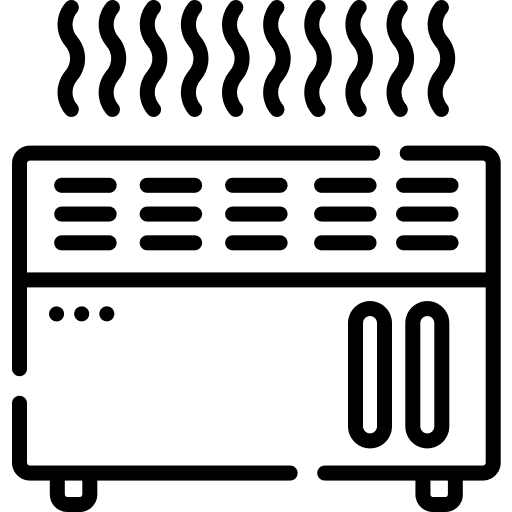 A simple black silhouette of a cat.
