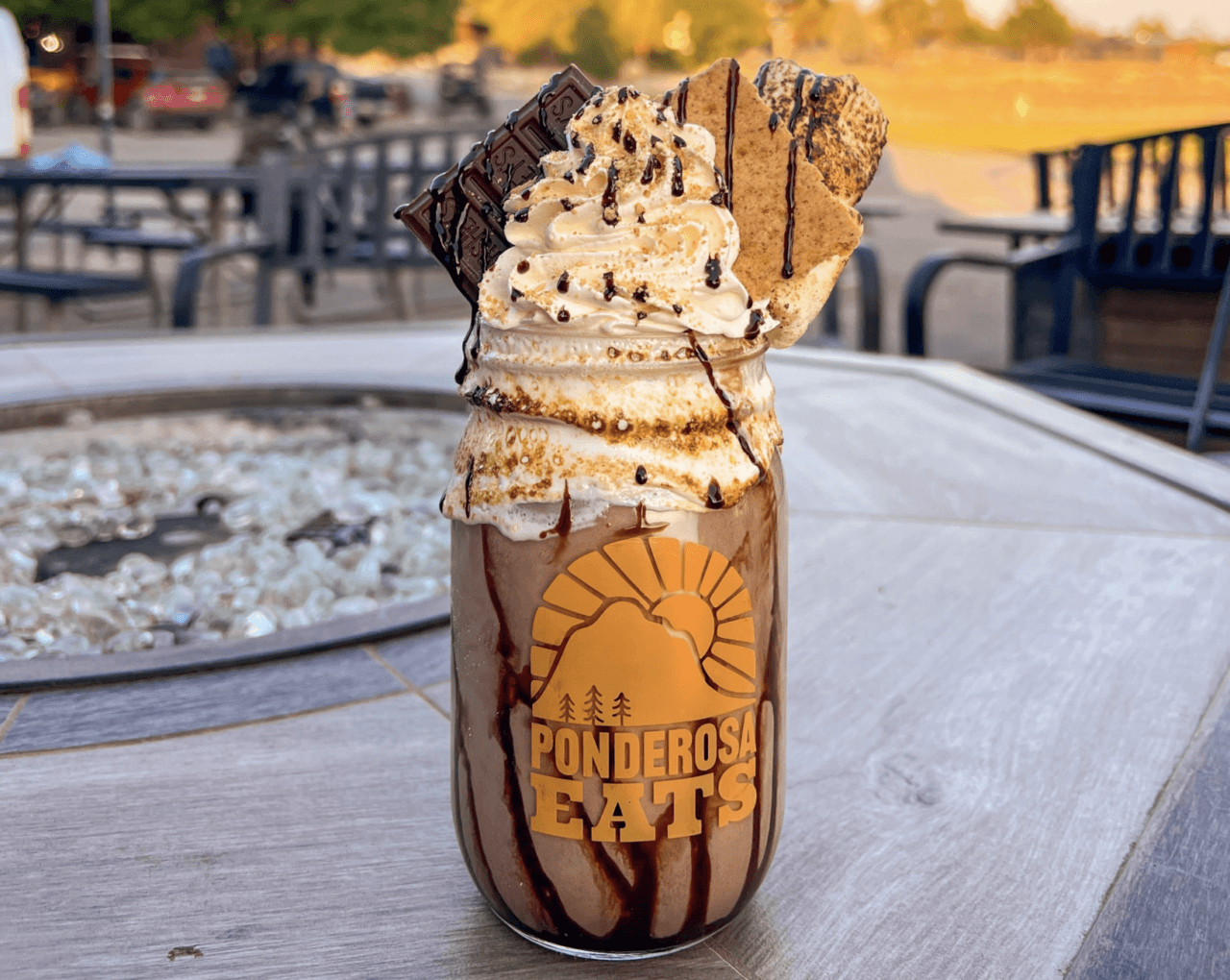 A s'mores milkshake from Ponderosa Eats