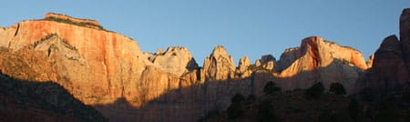 Panorama View of one section in Zion National Park