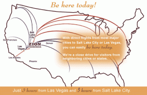 Closest airport to Zion National Park also showing Las Vegas to Zion National Park