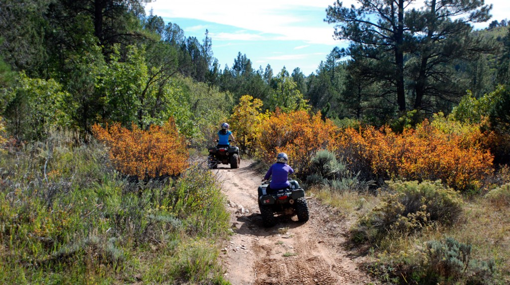 ATV riding at Zion Ponderosa in autumn