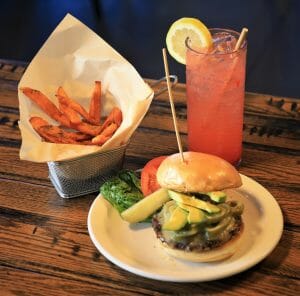 Burger, fries and drinks at Ray's Restaurant Zion Ponderosa near Zion National Park in Utah.