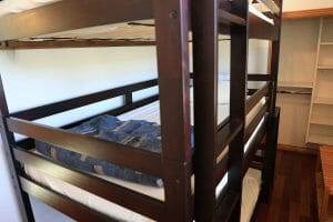 a 3 level bunk bed in a vacation home near Zion national park