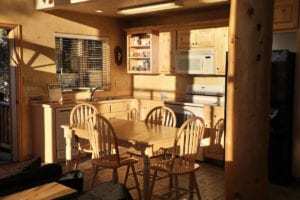 a small kitchen in a vacation home near zion ponderosa ranch