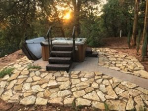 an outdoor hot tub at a rental home near zion national park