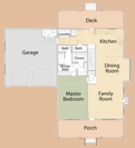 The floor plan to a rental home near Zion, Unit 756