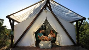 Los Angeles Las Vegas couple glamping in Zion