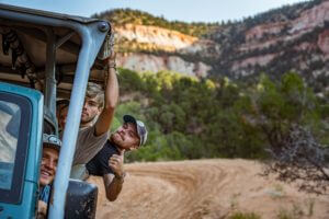 boys in a jeep in southern utah
